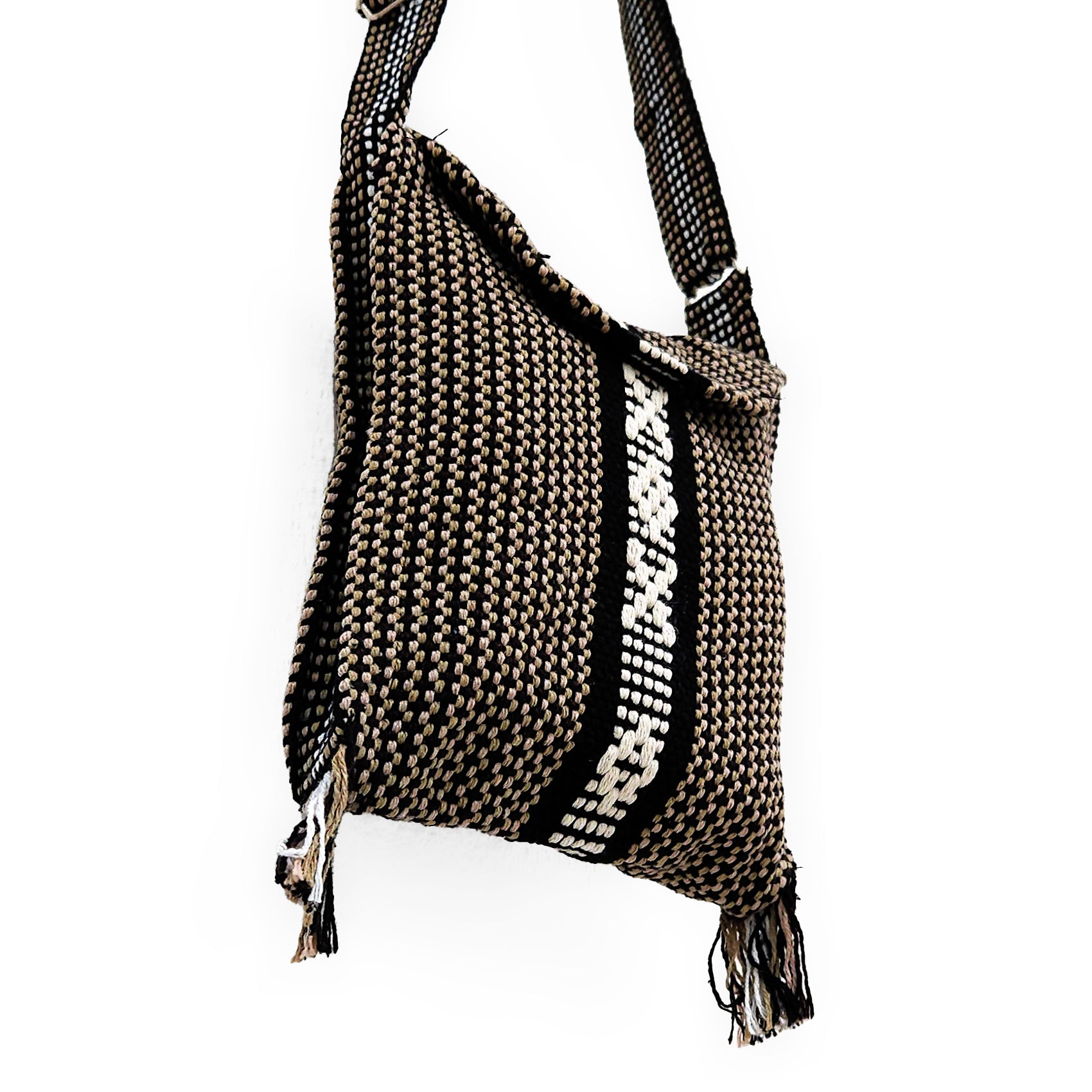 Morral Artesanal Pequeño Con Correa Ajustable Unisex 16x20cm Marrón