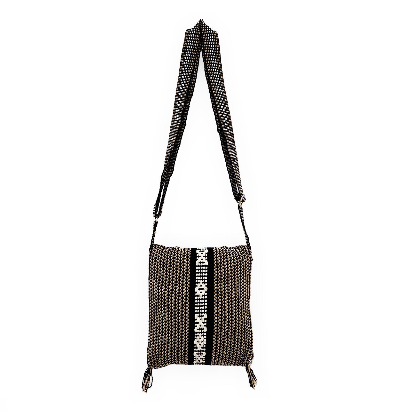 Morral Artesanal Pequeño Con Correa Ajustable Unisex 16x20cm Marrón