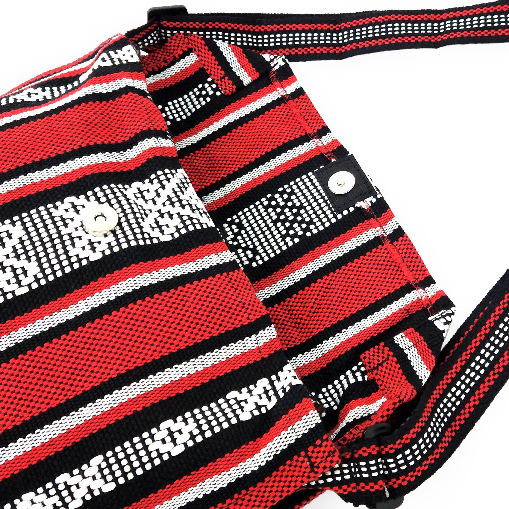 Morral Artesanal Para Hombre Con Correa Larga 34x38cm Rojo