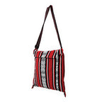 Morral Artesanal Para Hombre Con Correa Larga 34x38cm Rojo