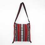 Morral Artesanal Para Hombre Con Correa Larga 34x38cm Rojo
