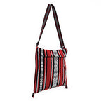 Morral Artesanal Para Hombre Con Correa Larga 34x38cm Rojo