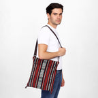 Morral Artesanal Para Hombre Con Correa Larga 34x38cm Rojo