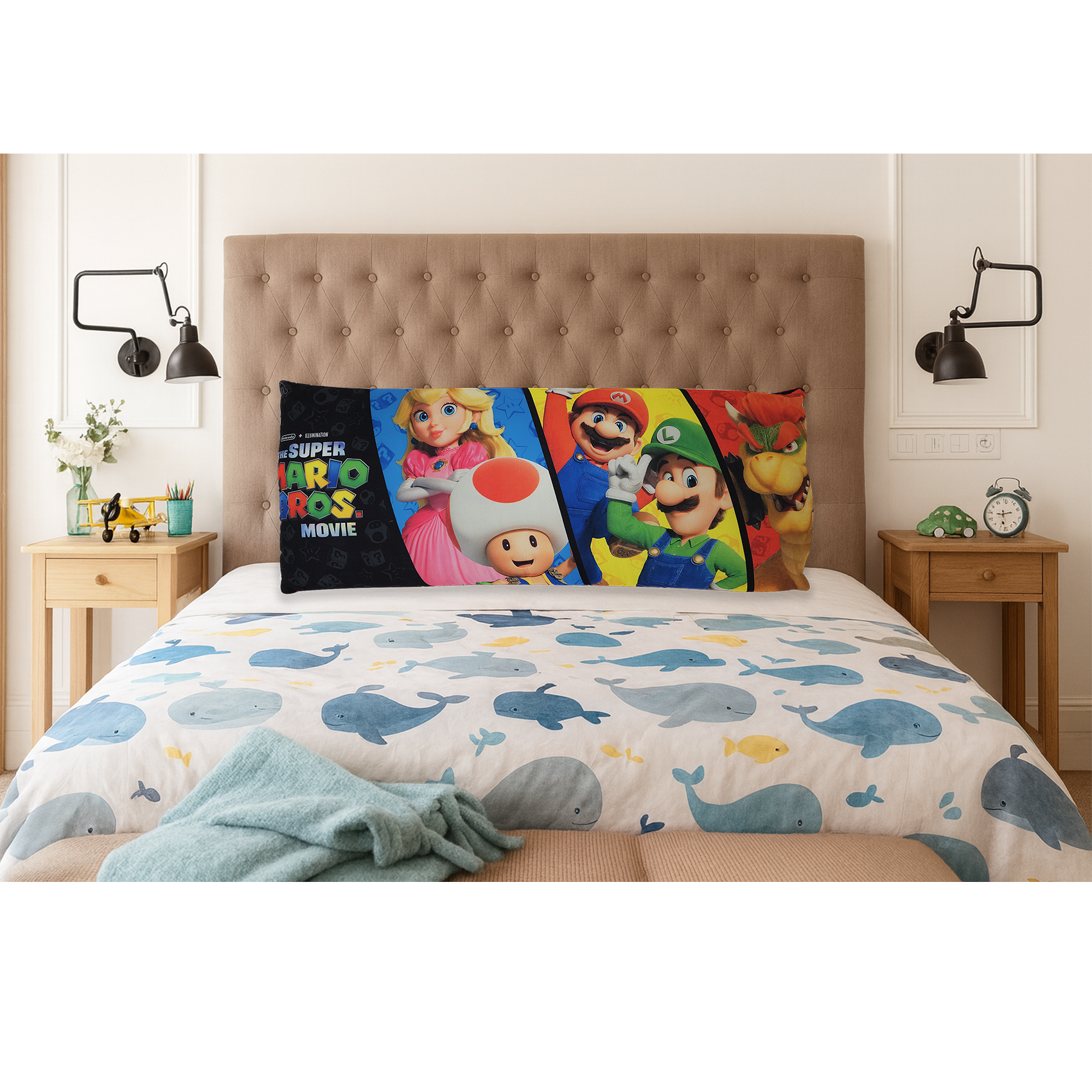 Almohada Súper Jumbo Ligera 120x50 Doble Vista Providencia® Mario Bros
