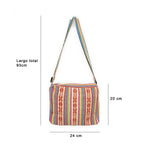 Bolsa Artesanal Mexicana Con Correa Larga Unisex 24x20cm Multicolor