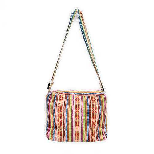 Bolsa Artesanal Mexicana Con Correa Larga Unisex 24x20cm Multicolor