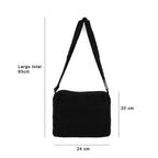 Bolsa Artesanal Mexicana Con Correa Larga Unisex 24x20cm Negro
