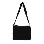 Bolsa Artesanal Mexicana Con Correa Larga Unisex 24x20cm Negro