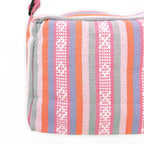 Bolsa Artesanal Mexicana Con Correa Larga Unisex 24x20cm Rosa