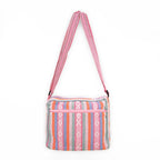 Bolsa Artesanal Mexicana Con Correa Larga Unisex 24x20cm Rosa