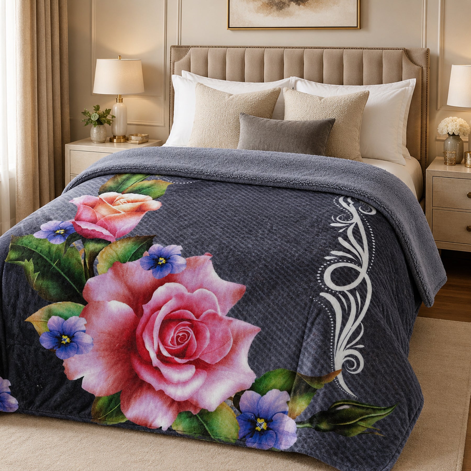 Edredón Borrega Soft Sobrecamero 2x2.20m Marca Providencia® Monaco