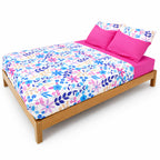 Juego De Sabanas King Size 6pz Tacto Bamboo Flores Fucsia