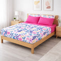 Juego De Sabanas King Size 6pz Tacto Bamboo Flores Fucsia