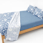 Juego De Sabanas King Size 6pz Tacto Bamboo Flores Azul One Million®