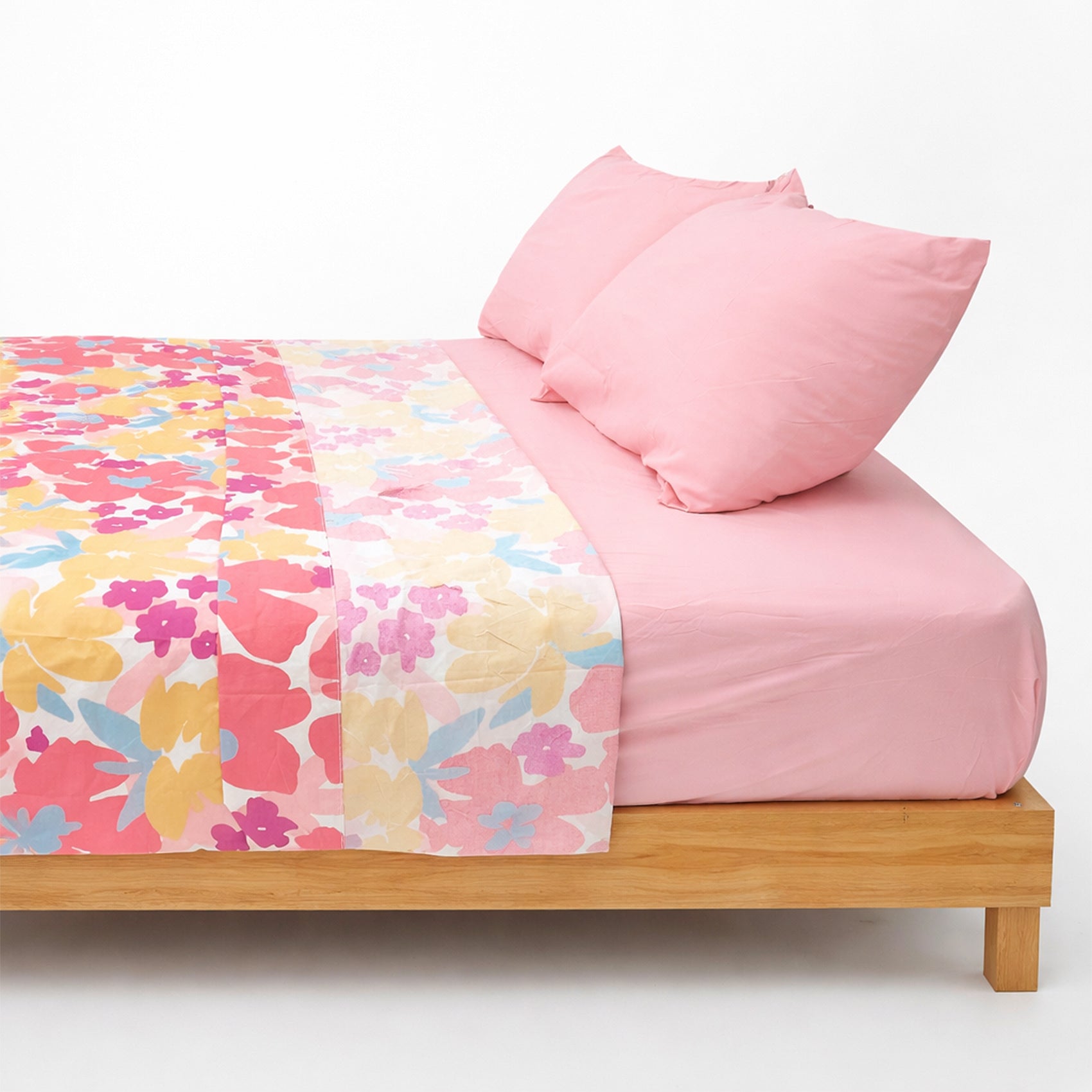Juego De Sabanas King Size 6pz Tacto Bamboo Flores Multicolor