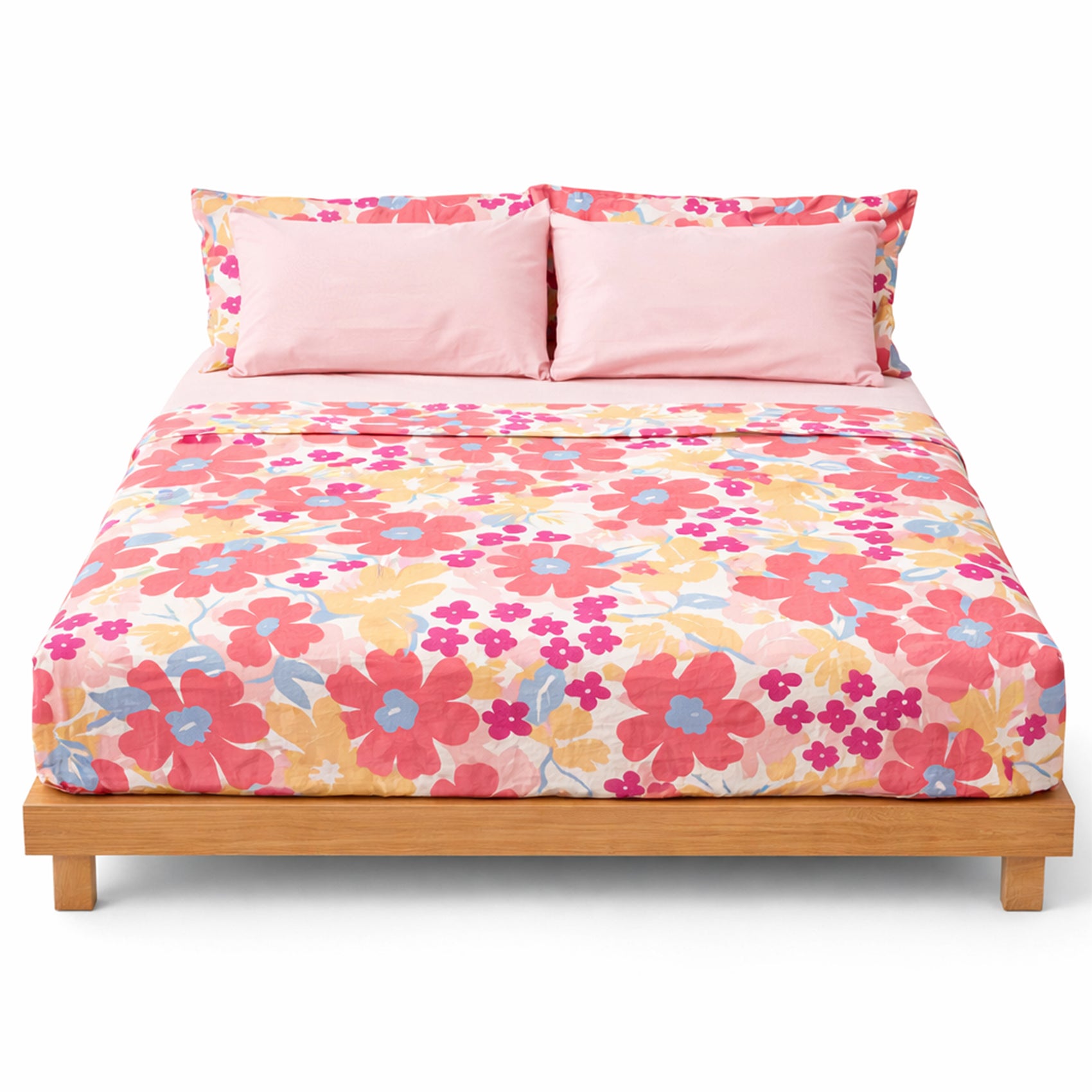 Juego De Sabanas King Size 6pz Tacto Bamboo Flores Multicolor One Million®