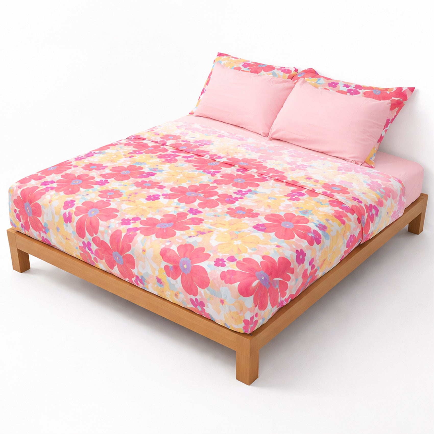 Juego De Sabanas King Size 6pz Tacto Bamboo Flores Multicolor One Million®
