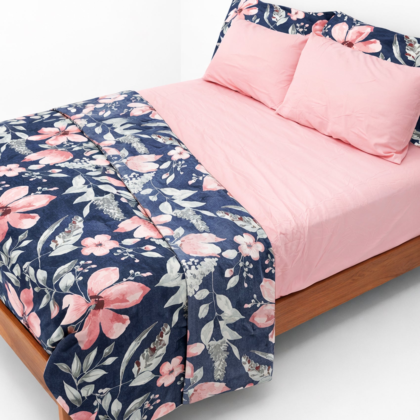 Juego De Sabanas King Size 6pz Tacto Bamboo Flores Rosas One Million®