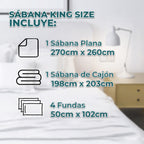 Juego De Sabanas King Size 6pz Tacto Bamboo Flores Verdes