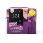 Juego De Sabanas King Size 6pz Tacto Bamboo Hojas Morado One Million®
