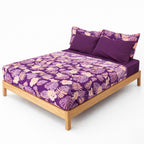 Juego De Sabanas King Size 6pz Tacto Bamboo Hojas Morado One Million®