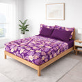 Juego De Sabanas King Size 6pz Tacto Bamboo Hojas Morado One Million®
