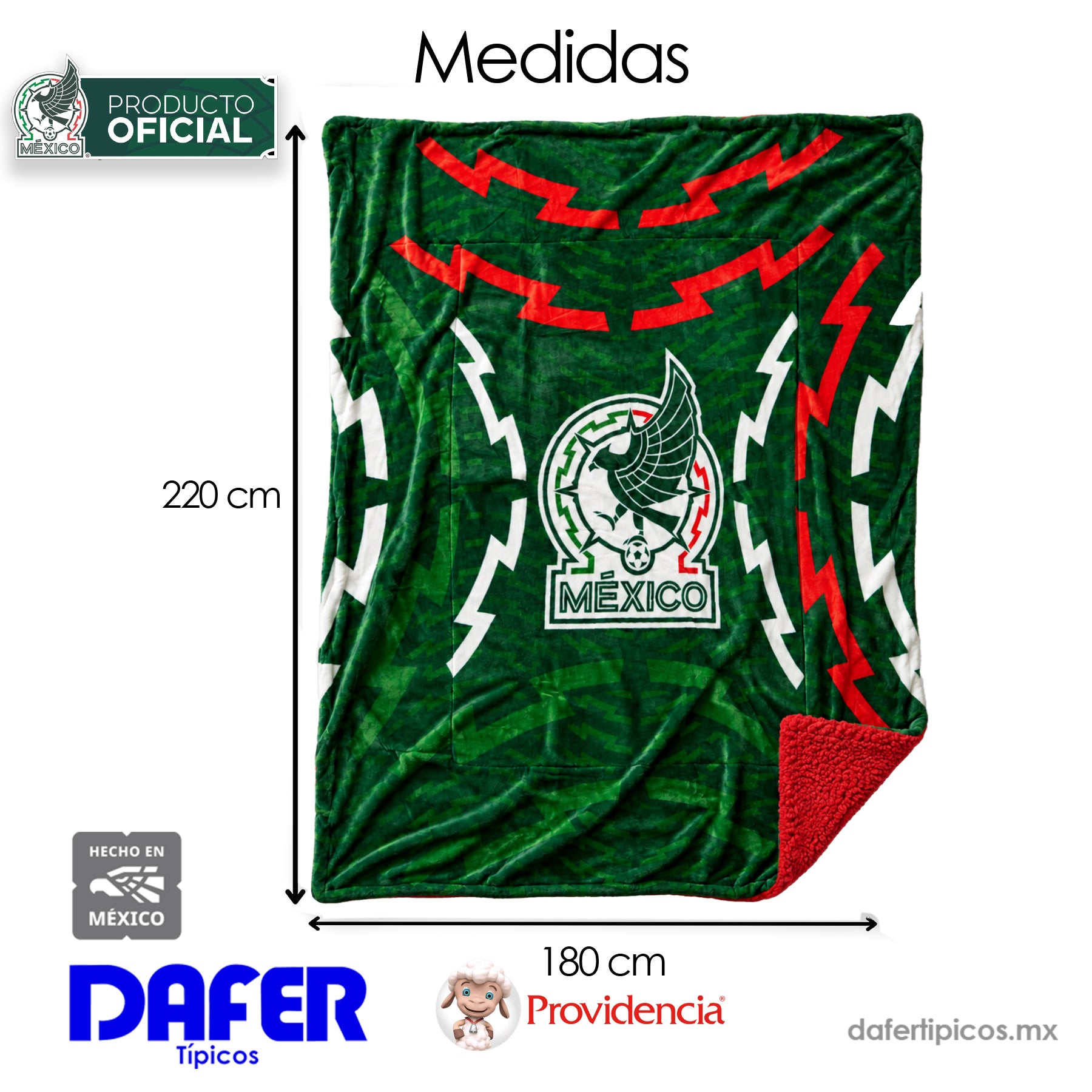 Cobertor Edredón De Borrega Matrimonial Providencia® Selección Mexicana