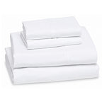 Juego De Sábanas Matrimonial Algodón Y Poliéster + Fundas Blanco Liso