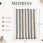 Servilleta De Cocina Multiusos Tejida 45 X 55cm Gris / Rayas