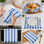 Servilleta De Cocina Multiusos Tejida 45 X 55cm Azul / Rayas