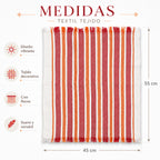 Servilleta De Cocina Multiusos Tejida 45 X 55cm Rojo / Rayas