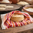 Servilleta De Cocina Multiusos Tejida 45 X 55cm Rojo / Rayas