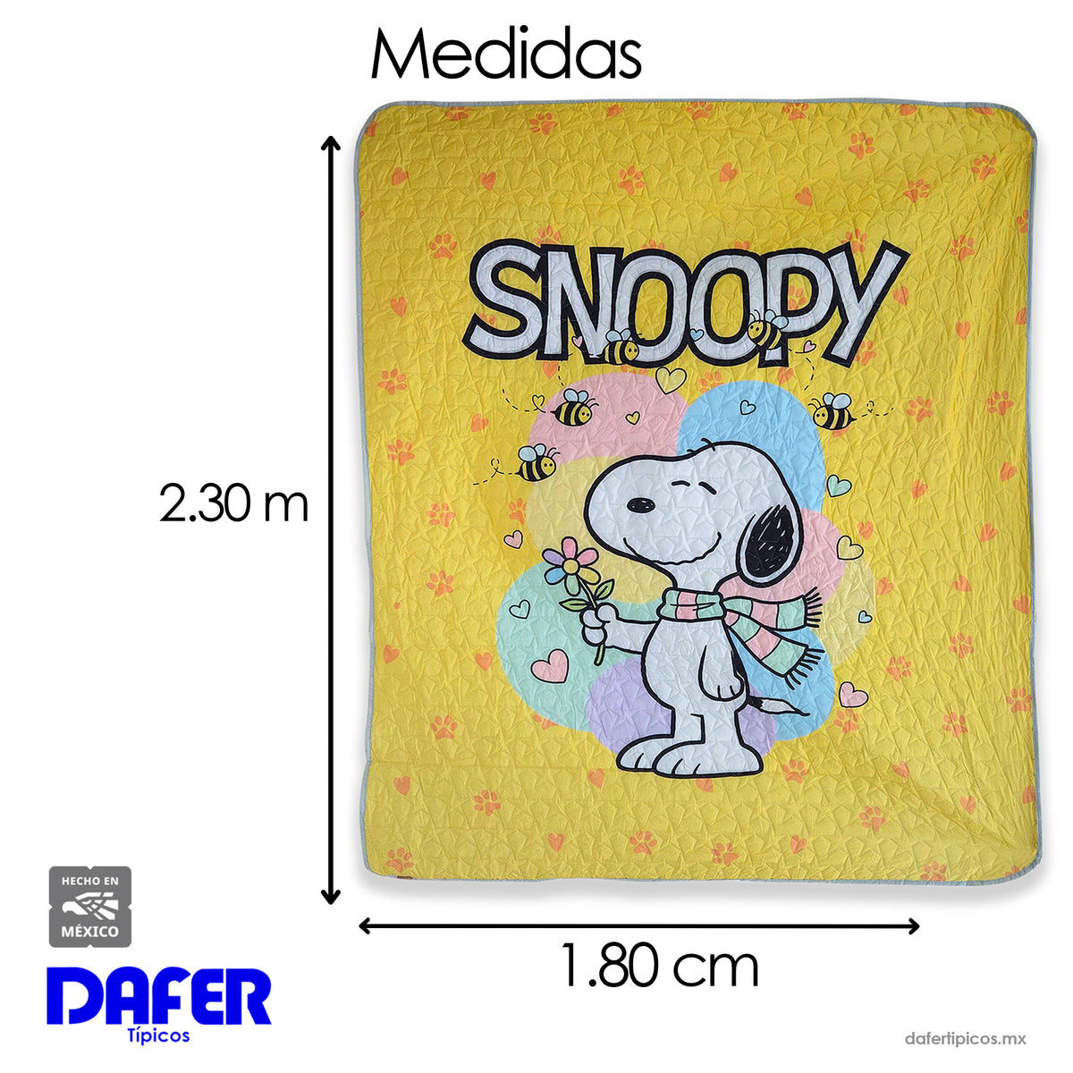 Colcha Capitonada Refrescante 1.80x2.20 Providencia® Snoopy