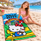 Toalla De Medio Baño 75x150 Cm Microfibra Providencia® Hello Kitty