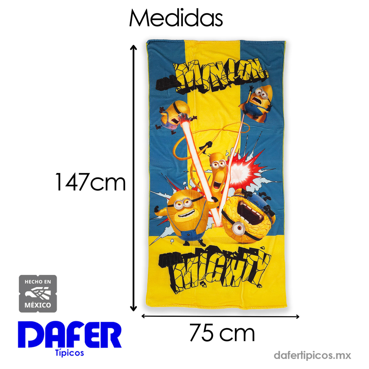 Toalla De Medio Baño 75x150 Cm Microfibra Providencia® Minions