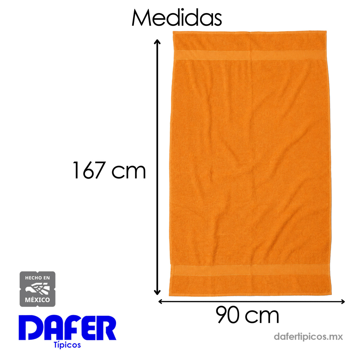 Toalla Absorbente De Baño Poliéster 167cmx90.5cm Naranja
