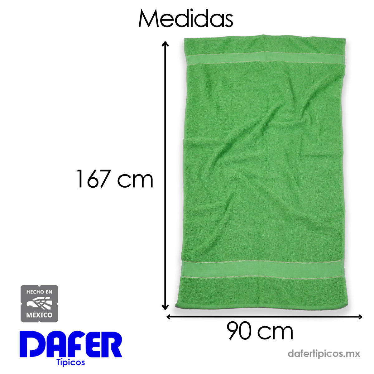 Toalla Absorbente De Baño Poliéster 167cmx90.5cm Verde