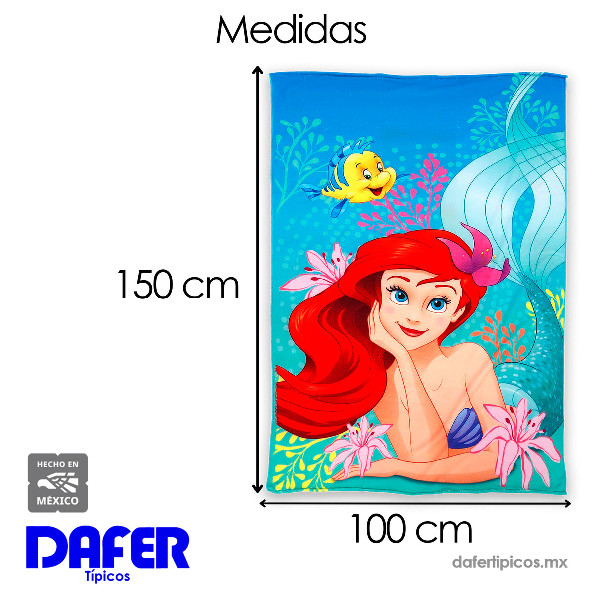Toalla Jumbo 100x150cm Diseños Divertidos Providencia® La Sirenita