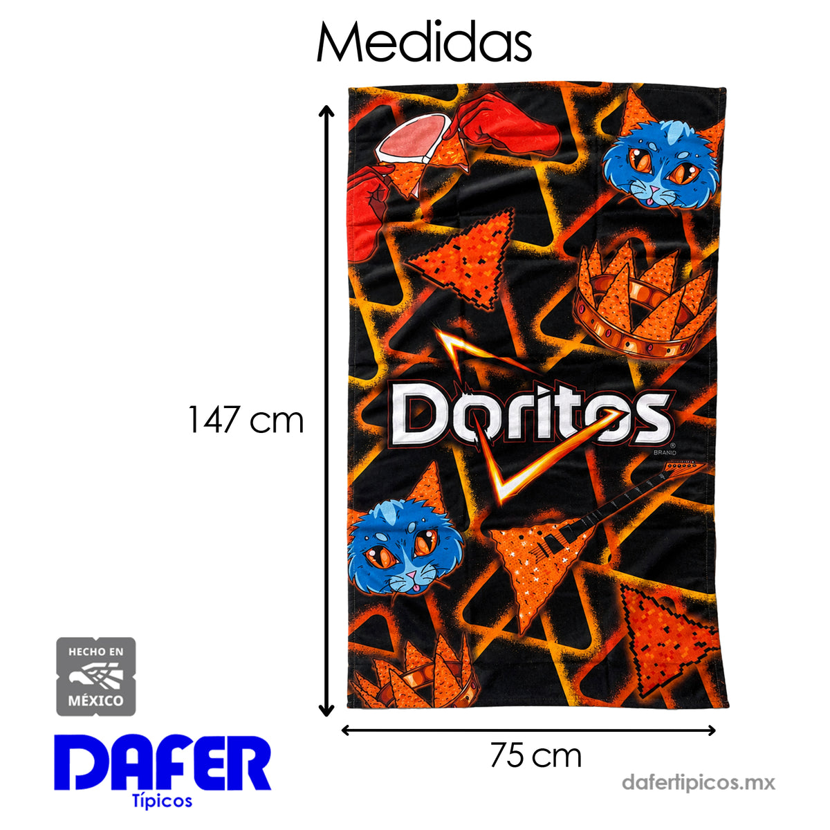 Toalla Jumbo 100x150cm Diseños Divertidos Providencia® Doritos