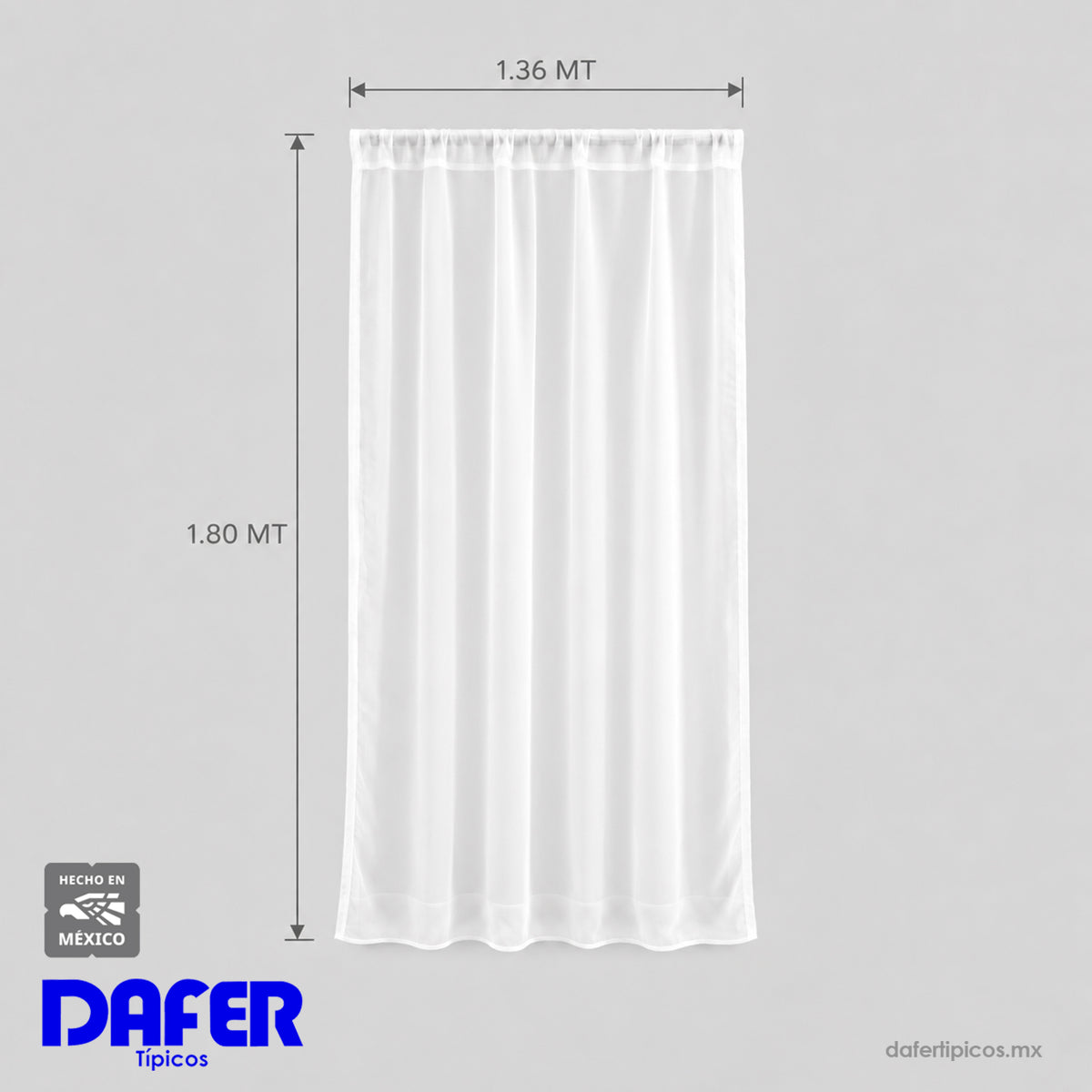 Set De Cortinas Translúcidas Tergal 1.36mx1.80m Vianney® Beige