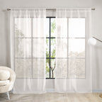 Set De Cortinas Translúcidas Tergal 1.36mx1.80m Vianney® Beige