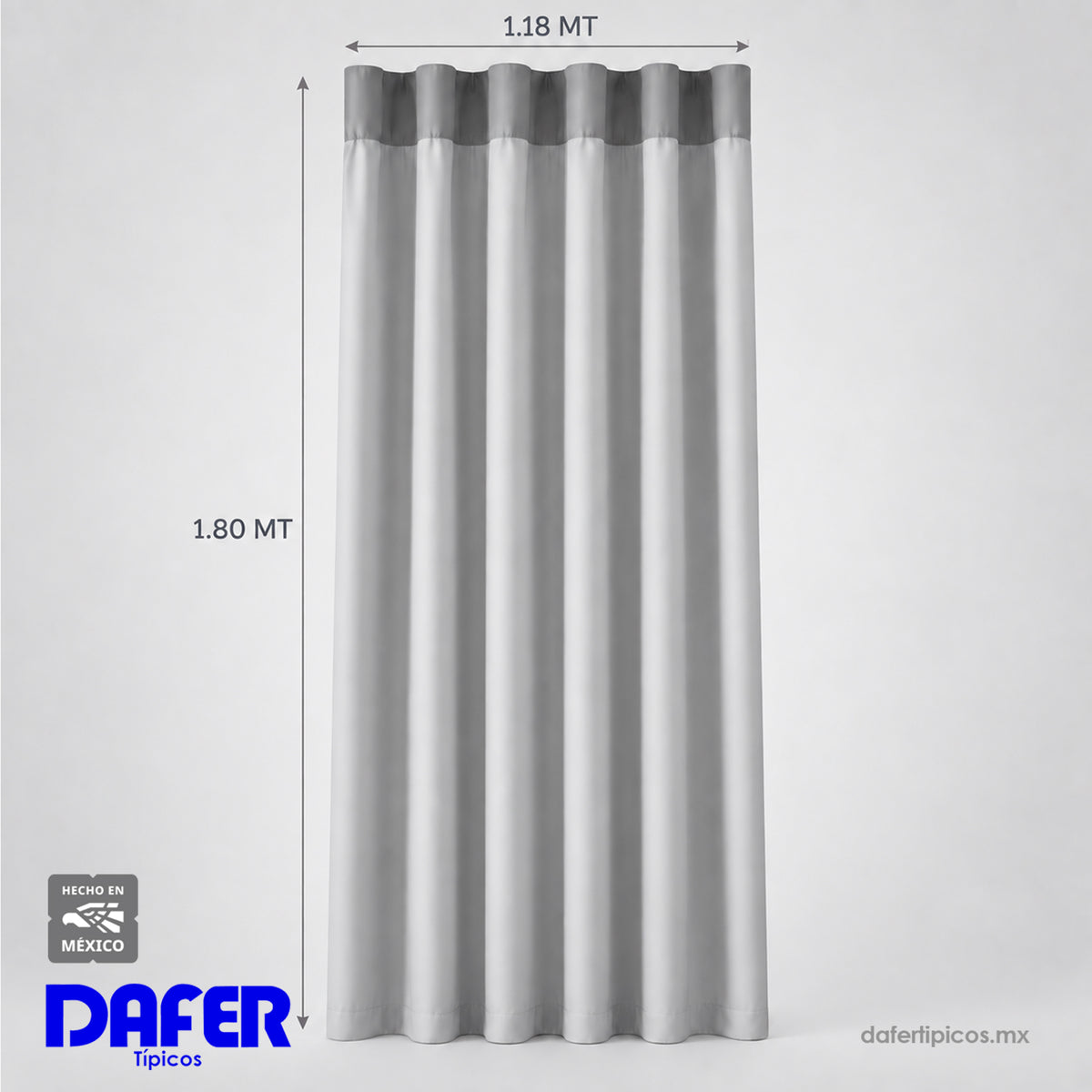 Set De Cortinas 2pz Cortas Viasoft 1.80mx1.18m Vianney® Gris