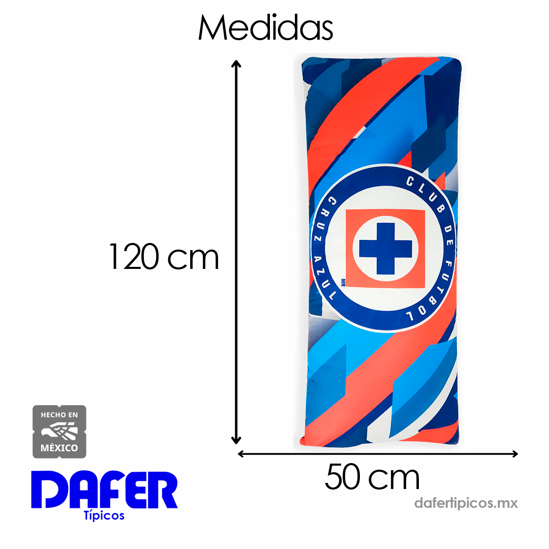 Almohada Súper Jumbo 120x50 Equipos Futbol Providencia® Cruz Azul