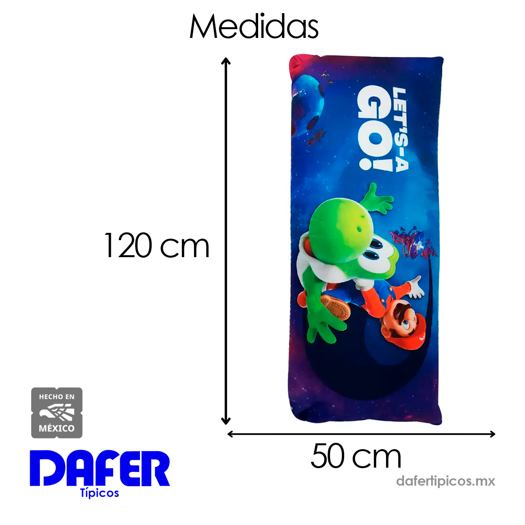 Almohada Súper Jumbo Ligera 120x50 Doble Vista Providencia® Mario Galaxy