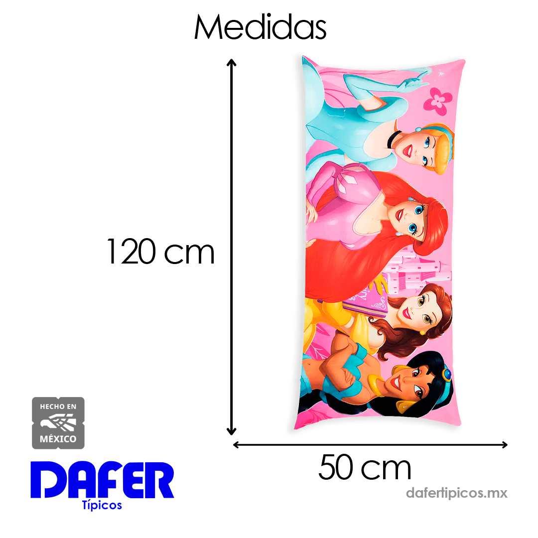 Almohada Súper Jumbo Ligera 120x50 Doble Vista Princesas Disney Providencia®
