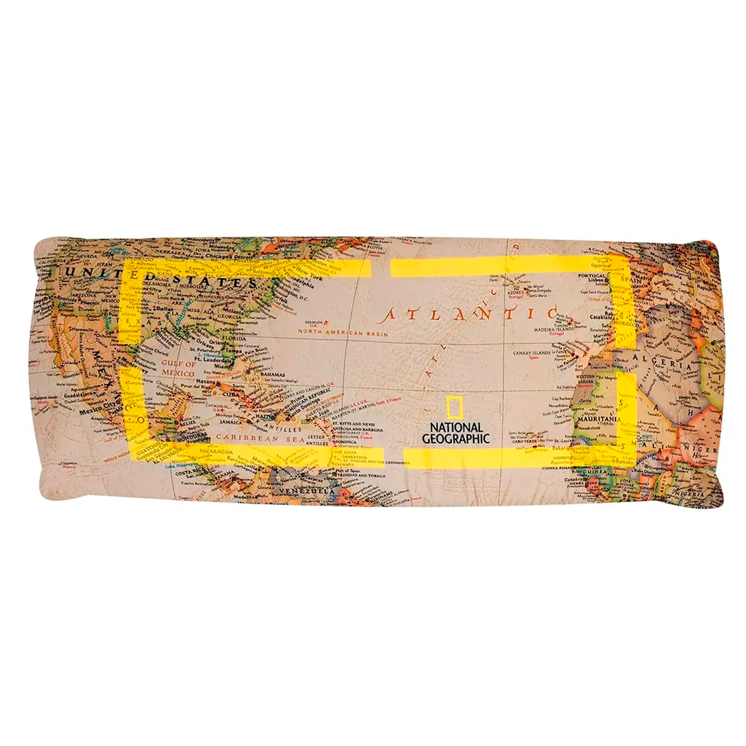 Almohada Súper Jumbo Ligera 120x50 Doble Vista Providencia® National Geographic Mapa