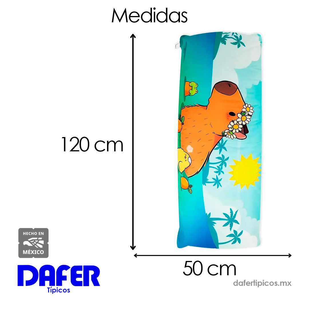 Almohada Súper Jumbo Ligera 120x50 Doble Vista Providencia® Capibara
