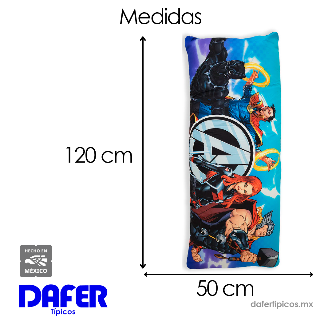 Almohada Súper Jumbo Ligera 120x50 Doble Vista Providencia® Avengers