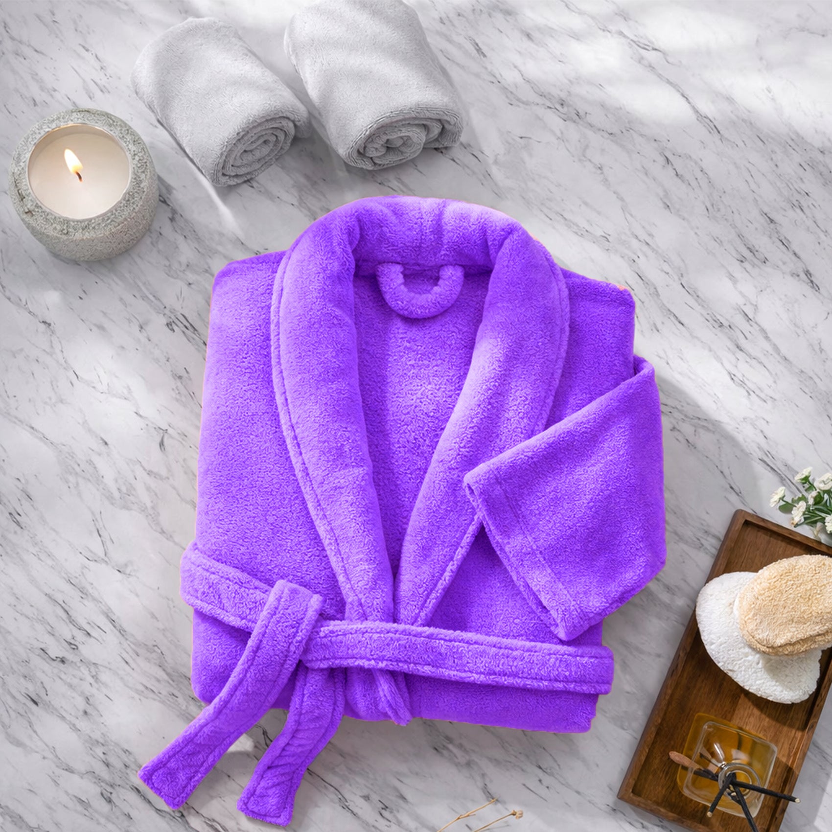 Bata De Baño Unisex Absorbente Unitalla Tela Suave Ligera