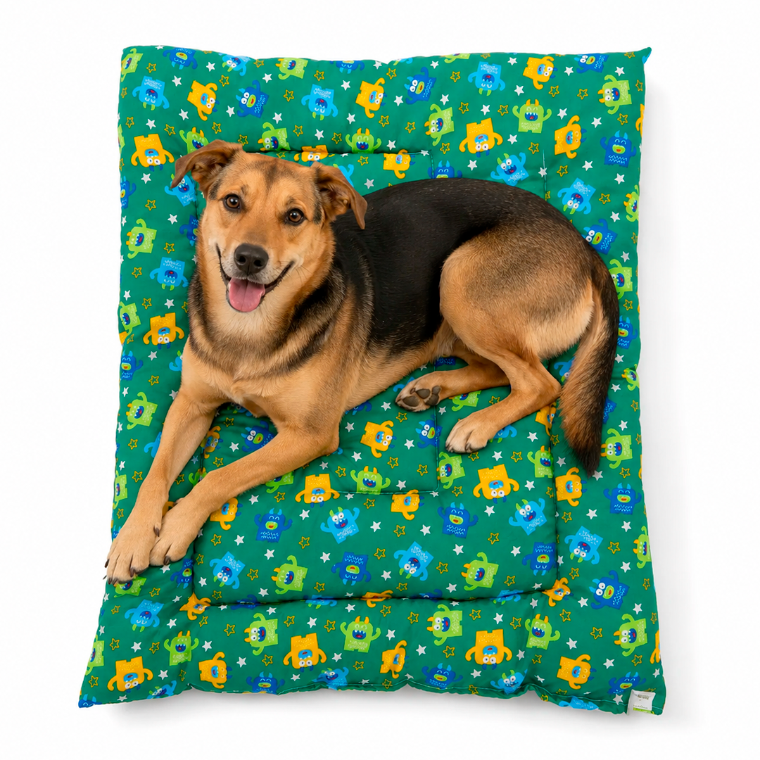 Tapete Estampado Y Acolchado Transportadora Para Mascota Mostritos